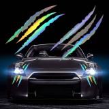 Set 2 stickere autoadezive Tuning, model Monster Scratches , dimensiune 37 x 9 cm, culoare Holografic, AVEX