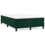 Cumpara ieftin Cadru de pat cu arcuri, verde inchis, 120x200 cm, catifea