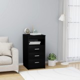 vidaXL Dulap cu sertare, negru, 40 x 50 x 76 cm, PAL