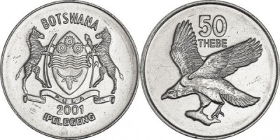 Botswana 2001 - 50 thebe, UNC foto