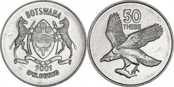 Botswana 2001 - 50 thebe, UNC