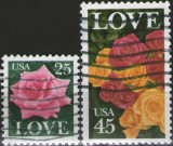 Statele Unite 1988 - trandafiri, serie stampilata