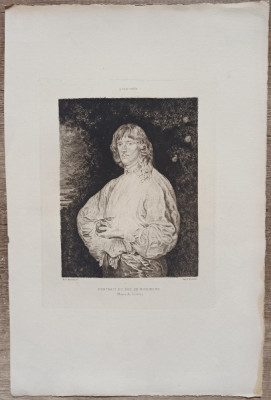 Portretul Ducelui de Richmond, A. van Dyck// gravura A. Quantin foto