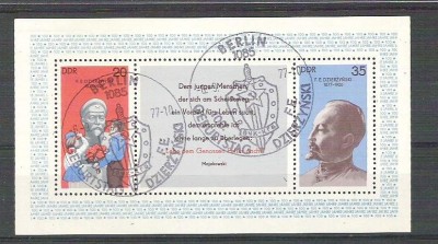 Germany DDR 1977 Dzierzynski, perf. sheet, used H.010 foto