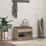 vidaXL Bancă pentru hol cu pernă cu raft Stejar Sonoma 63 x 38 x 45 cm 891570