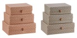 Set 6 cutii depozitare bambus multicolor 21 x 16,5 x 8 cm, 24 x 19 x 9 cm, 27,5 x 21 x 10 cm
