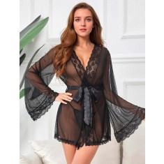 Eross halat Sophisticated Lace XS/S Black