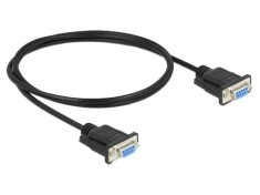 Cablu D-Sub 9pin soclu, 1m, negru, ecranat, RS232