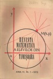 Romania, Revista matematica a elevilor din Timisoara, nr. 1/1973