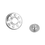 Set 5 nasturi metalici pentru blugi cu filet Crisalida, diametru 17 mm, Argintiu