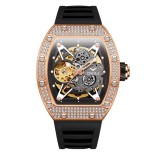 Ceas Barbati Onola 3838 Rose-Negru , Mecanic, Design Luxury, Luminos, Rezistent la Apa 3ATM