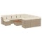 Set canapele de gradina, 13 piese, cu perne, bej, poliratan