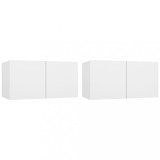 Cumpara ieftin Dulapuri TV suspendate, 2 buc., alb, 60x30x30 cm