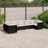 Cumpara ieftin Set canapele de grădină cu perne, 7 piese, negru, poliratan
