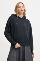Marc O&#039;Polo hanorac de bumbac femei, culoarea albastru marin, cu glugă, cu imprimeu, 502407354165