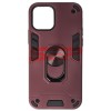 Husa iPhone 12 Pro Armor Ring TPU+PC, Protectie Soc, Culoare Wine