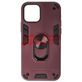 Husa iPhone 12 Armor Ring TPU+PC Wine - Protectie Premium, Antișoc, Inel Suport