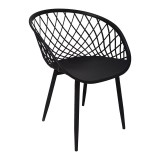 Cumpara ieftin Fotoliu Ezra negru plastic PP si picioare din metal negru 62x42x82 cm