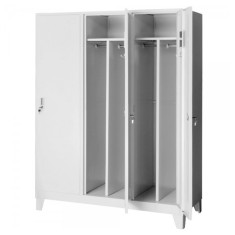 Vestiar metalic Premium compartimentat cu picioare 3 usi, 1200x500x1920 mm (LxlxH), Neasamblat, Plus