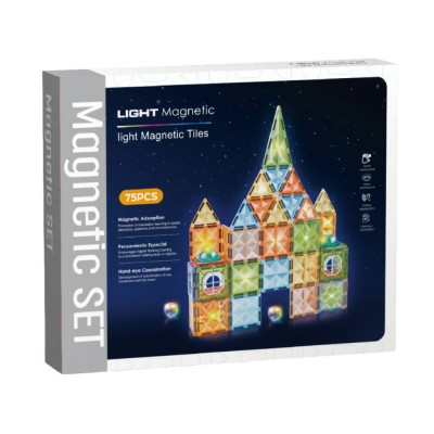 Joc magnetic Diamond cu lumini - 75 piese (7.5 cm) PlayLearn Toys foto