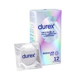 Prezervative ultra subtiri Durex Invisible, cu extra lubrifiere, senzatie naturala, 56 mm, 1 cutie x 12 buc