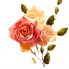 Sticker decorativ Trandafiri, Rosu, 68 cm, 7998ST foto