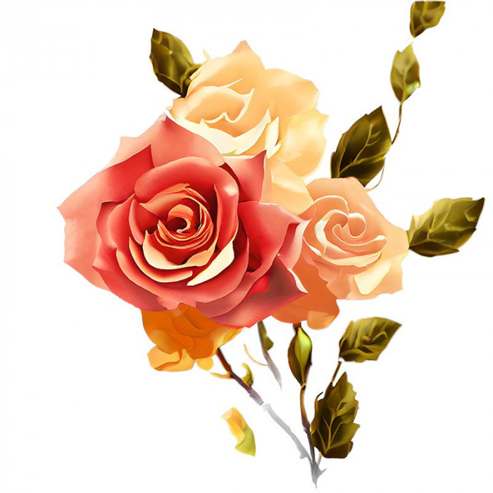 Sticker decorativ Trandafiri, Rosu, 68 cm, 7998ST