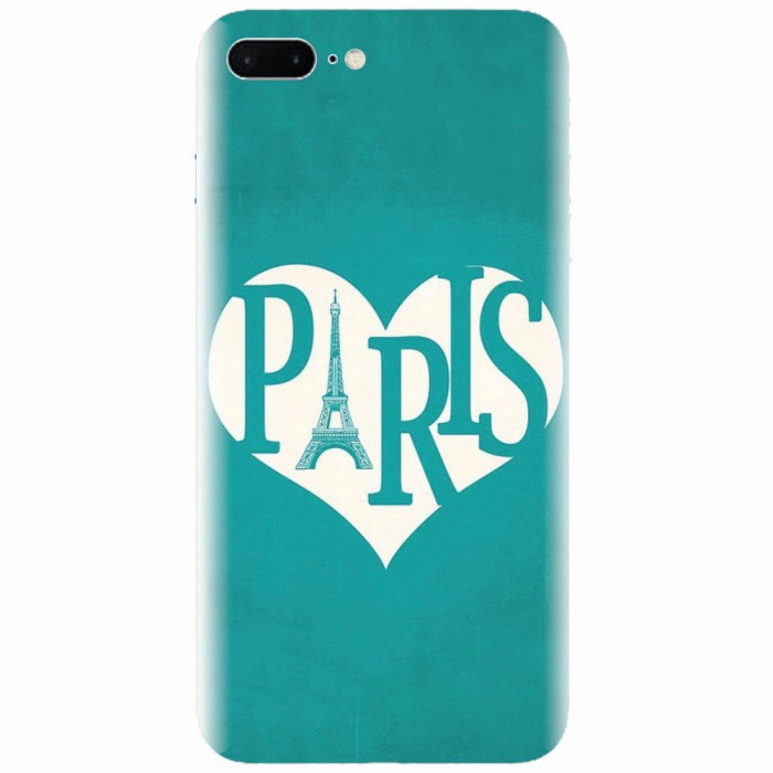 Husa silicon pentru Apple Iphone 8 Plus, I Love Paris