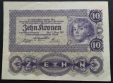 Cumpara ieftin Bancnota istorica 10 COROANE / KRONEN- AUSTRIA, anul 1922 * cod 307