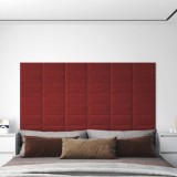 VidaXL Panouri de perete, 12 buc., roșu vin, 30x15 cm, textil, 0,54 m&sup2;