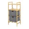 Raft depozitare si organizare KL6554, cu 4 nivele, sertare textile, lemn, multifunctional, natur/gri