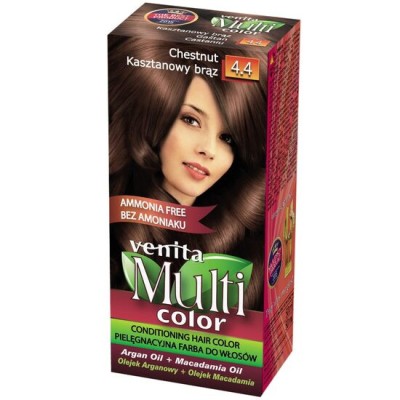 Vopsea de par fara amoniac, Multicolor, Venita, 50 ml, Nr. 4.4, Chestnut foto
