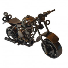 Motocicleta decorativa, Din metal, Nergu, 13 cm, M37D