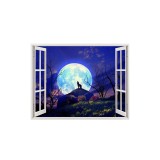 Autocolant decorativ, Fereastra, Planete, Multicolor, 83 cm, 139ST