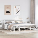 vidaXL Cadru de pat fără saltea, alb, 180x200 cm, lemn masiv pin