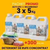 Cumpara ieftin Pachet detergent lichid concentrat ACTILIFE cu Bicarbonat 3 x 5 Kg