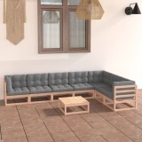 vidaXL Set mobilier de grădină din 8 piese, lemn masiv de pin 3076799