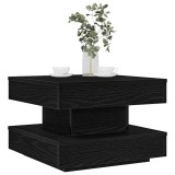 vidaXL Măsuță cafea rotativă 360 grade, negru 50x50x34,5 cm 858471