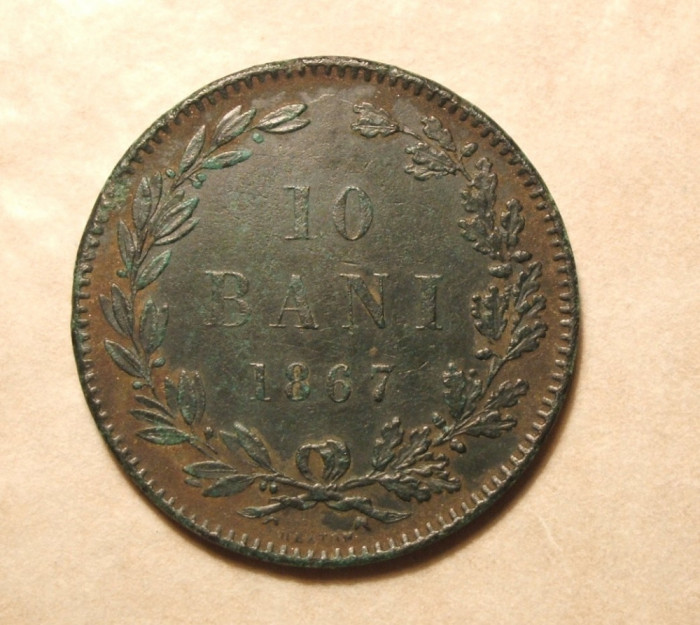 10 BANI 1867 HEATON PATINA SMARALD