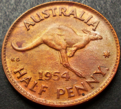 Moneda istorica HALF PENNY - AUSTRALIA, anul 1954 * cod 2584 foto