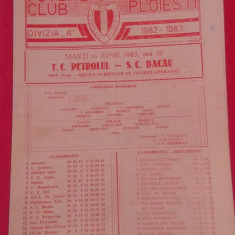 Program meci fotbal PETROLUL PLOIESTI - SC BACAU (14.06.1983)