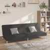 VidaXL Canapea extensibilă cu 2 locuri, negru, material textil