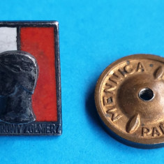 Insigna veche militara Polonia - Miniatura poloneza cu surub - medalie superba