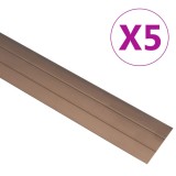 Cumpara ieftin Profile de pardoseală, 5 buc., maro, 134 cm, aluminiu