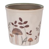 Cumpara ieftin Ghiveci flori ceramica bej maro Ciupercute 17x16 cm