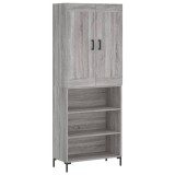 Dulap inalt, gri sonoma, 69,5x34x180 cm, lemn compozit