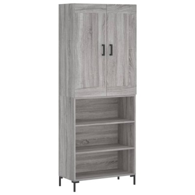 Dulap inalt, gri sonoma, 69,5x34x180 cm, lemn compozit foto