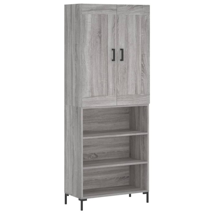 Dulap inalt, gri sonoma, 69,5x34x180 cm, lemn compozit