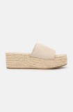 Answear Lab papuci femei, culoarea bej, cu platforma