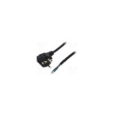 Cablu alimentare AC, 1.5m, 3 fire, culoare negru, cabluri, CEE 7/7 (E/F) &#351;tecar in unghi, AKYGA - AK-OT-01A